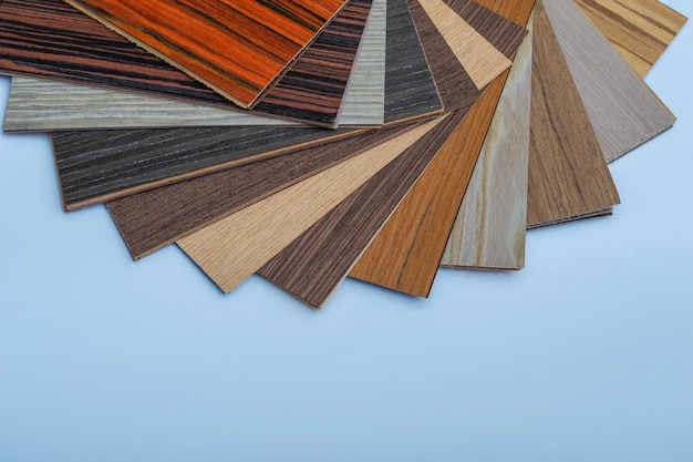 Holzlaminat-Konzept. Layout von Laminatbodenmustern. Muster von Farbe und Textur von Holzlaminat.