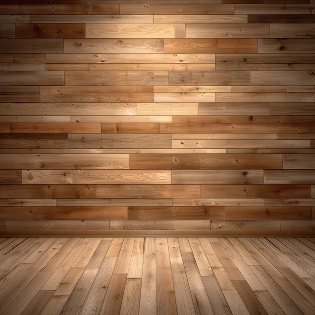 Foto holzmodell des innenraums mit leerer wand