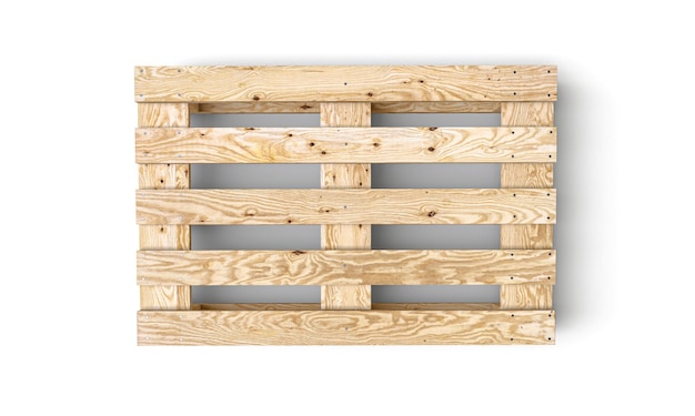 Holzpalette, isoliert auf weißem Hintergrund