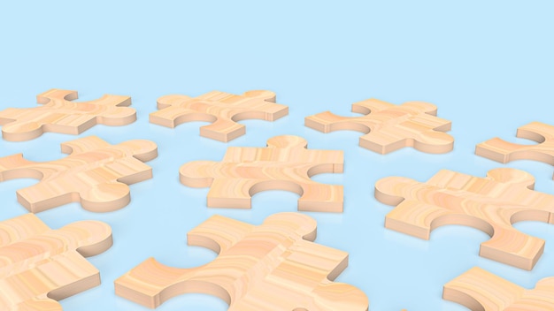 Holzpuzzle für Business-Hintergrund 3D-Rendering