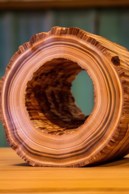 Holzquerschnitt mit konzentrischen Ringen