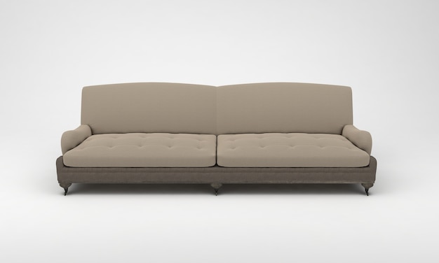 Holzsofa Vorderansicht Möbel 3D-Rendering