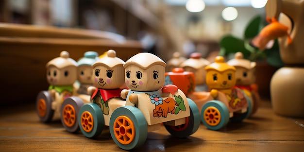 Holzspielzeug in einer Kinderwelt