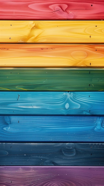 Holztafel, die in LGBTQ-Farben bemalt ist