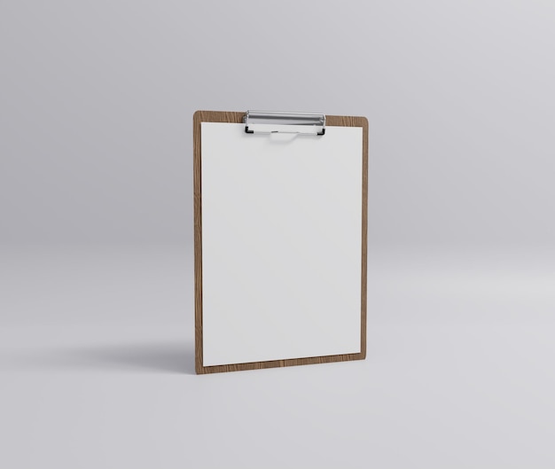 holztafel mit weißem papier, 3d-rendering, 3d-illustration, rendern