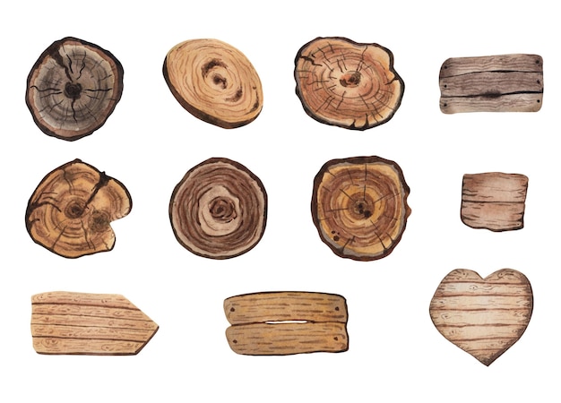 Holztextur Holzschnitte Aquarell-Set