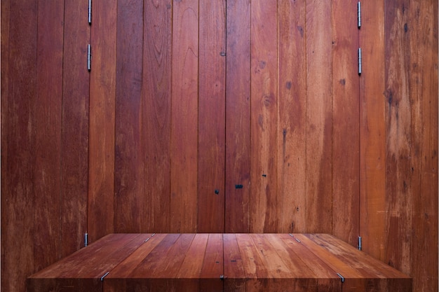Holztischplatte oder Regal mit Hintergrund