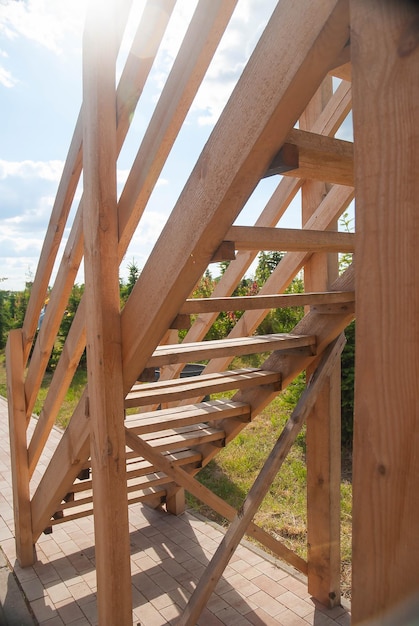 Holztreppe nach oben