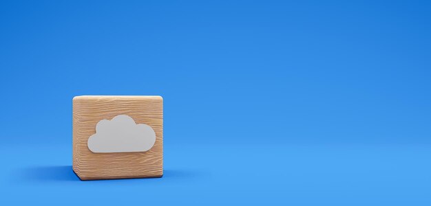 Holzwürfel Wolke Würfel mit Symbolwolke 3D-Arbeit und 3D-Bild