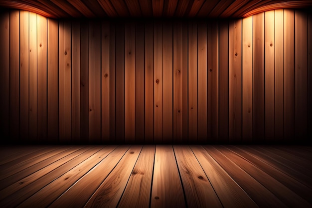 Holzzimmer mit Holzboden und Holzboden