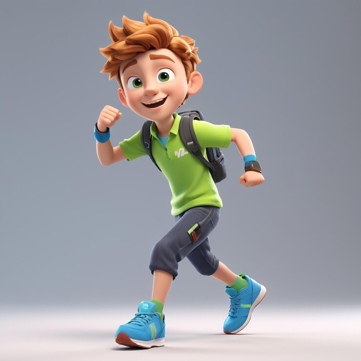 Hombre adolescente mensajero personaje de dibujos animados ilustración 3D personaje aislado fondo gris