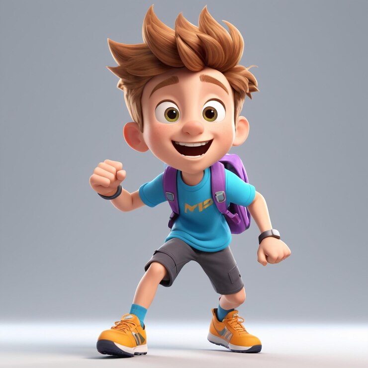 Hombre adolescente mensajero personaje de dibujos animados ilustración 3D personaje aislado fondo gris