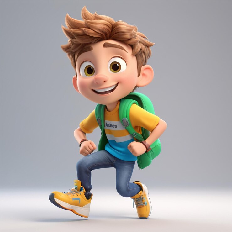 Hombre adolescente mensajero personaje de dibujos animados ilustración 3D personaje aislado fondo gris