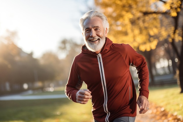 Hombre adulto corriendo en el parque