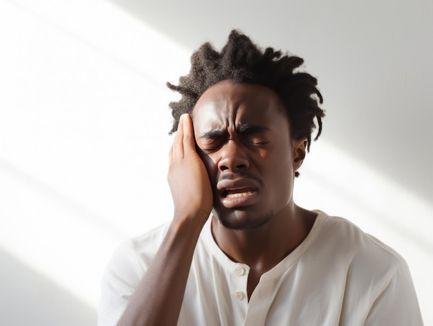 Hombre africano postura dinámica emocional