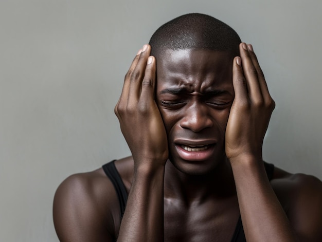 Hombre africano postura dinámica emocional