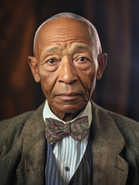 Hombre afroamericano de principios del siglo XX, fotografía antigua coloreada