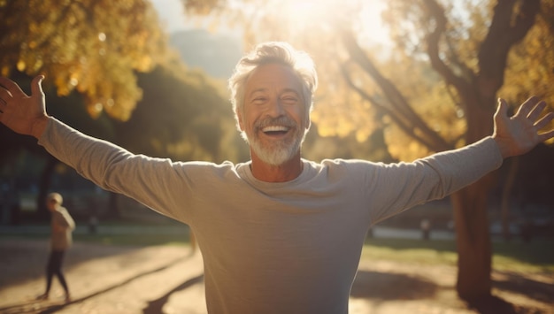 Hombre anciano caucásico adulto feliz persona mayor naturaleza hombres viejos estilo de vida maduro