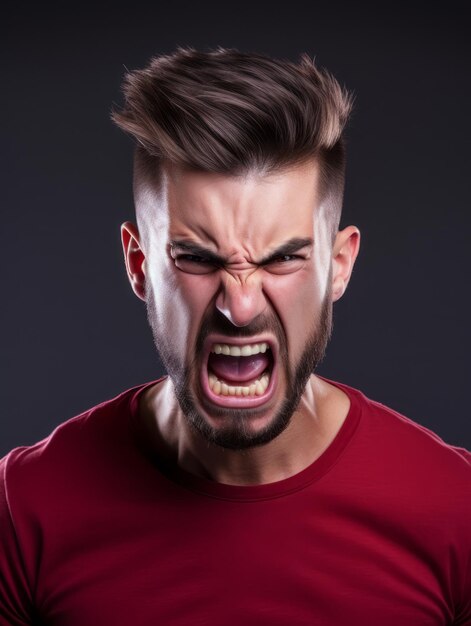 Foto hombre de apariencia europea que parece estar furioso.