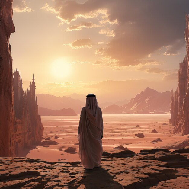 Hombre árabe en el desierto