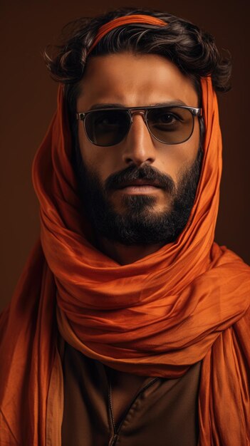 Foto hombre árabe con gafas