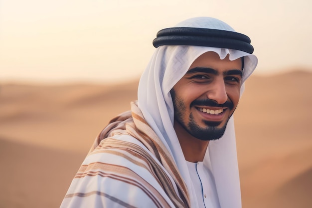 Hombre árabe saudí Persona musulmana Generar Ai