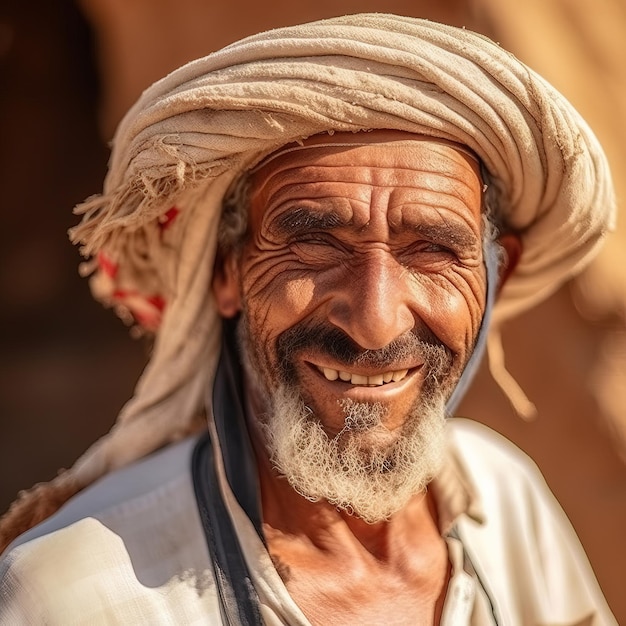 un hombre con barba y barba blanca sonríe