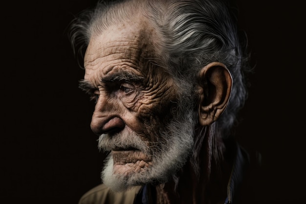 Un hombre con barba y barba mira a la cámara.