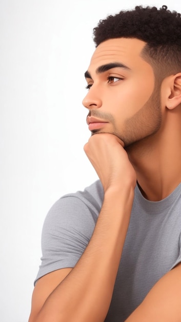 Un hombre con barba y bigote mira a la cámara.