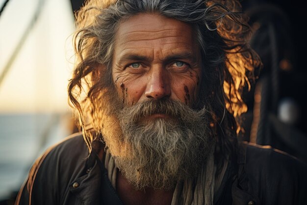 Un hombre con barba y bigote