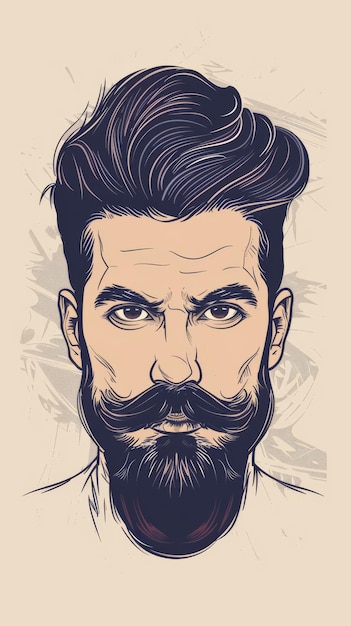 Hombre con barba y bigote