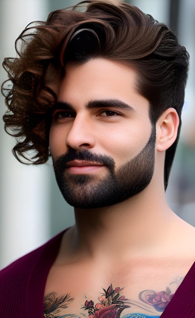 Un hombre con barba y bigote