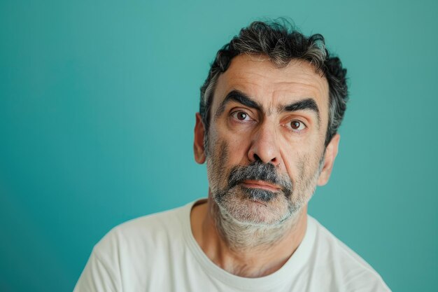 un hombre con barba y una camisa blanca con barba