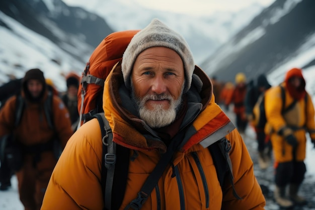 Un hombre con barba y chaqueta amarilla ai