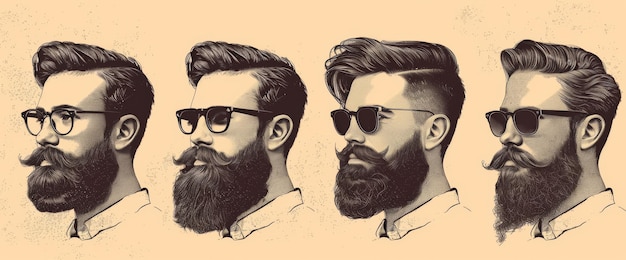 Hombre con barba y gafas dibujando