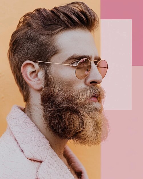 Hombre con barba larga y gafas