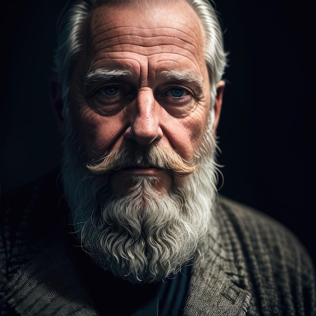 Un hombre con barba y ojos azules mira a la cámara.