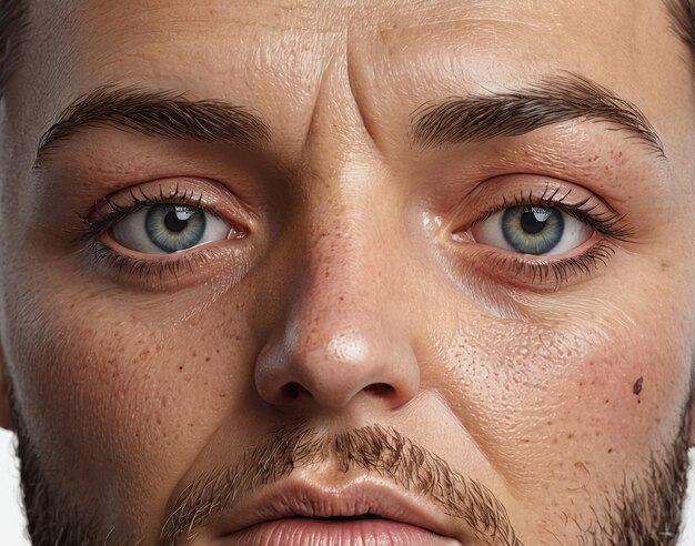 Foto un hombre con barba y ojos azules