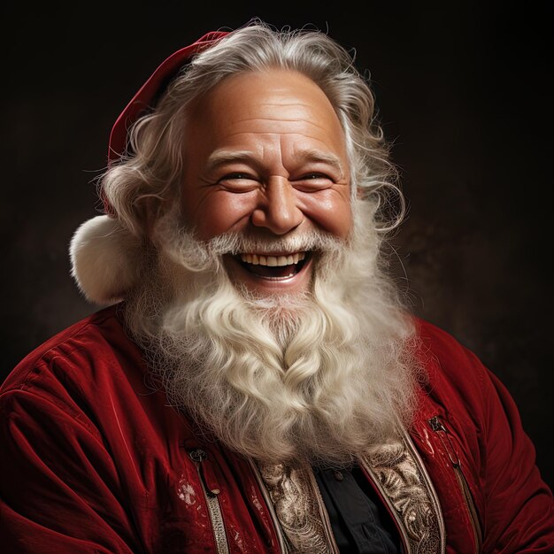 un hombre con barba y un sombrero de Papá Noel está sonriendo