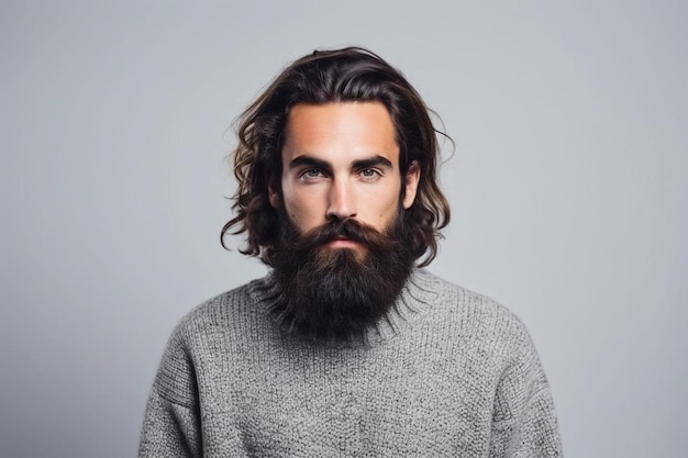 Foto un hombre con barba y un suéter que dice barba