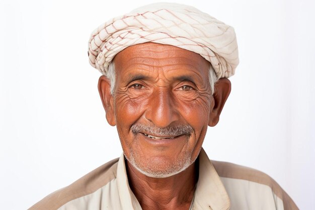 Foto un hombre con barba y un turbante en la cabeza