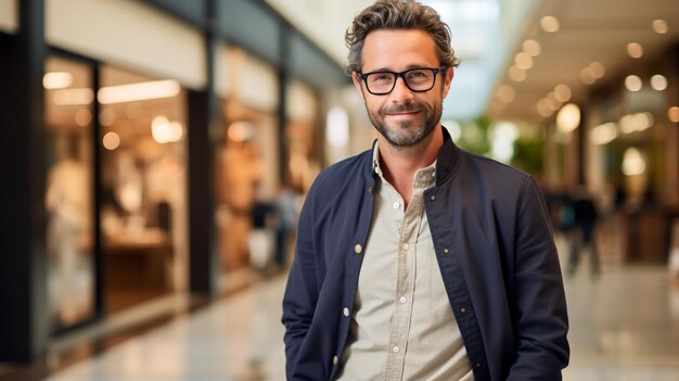 Hombre barbudo con gafas sonriendo a la cámara