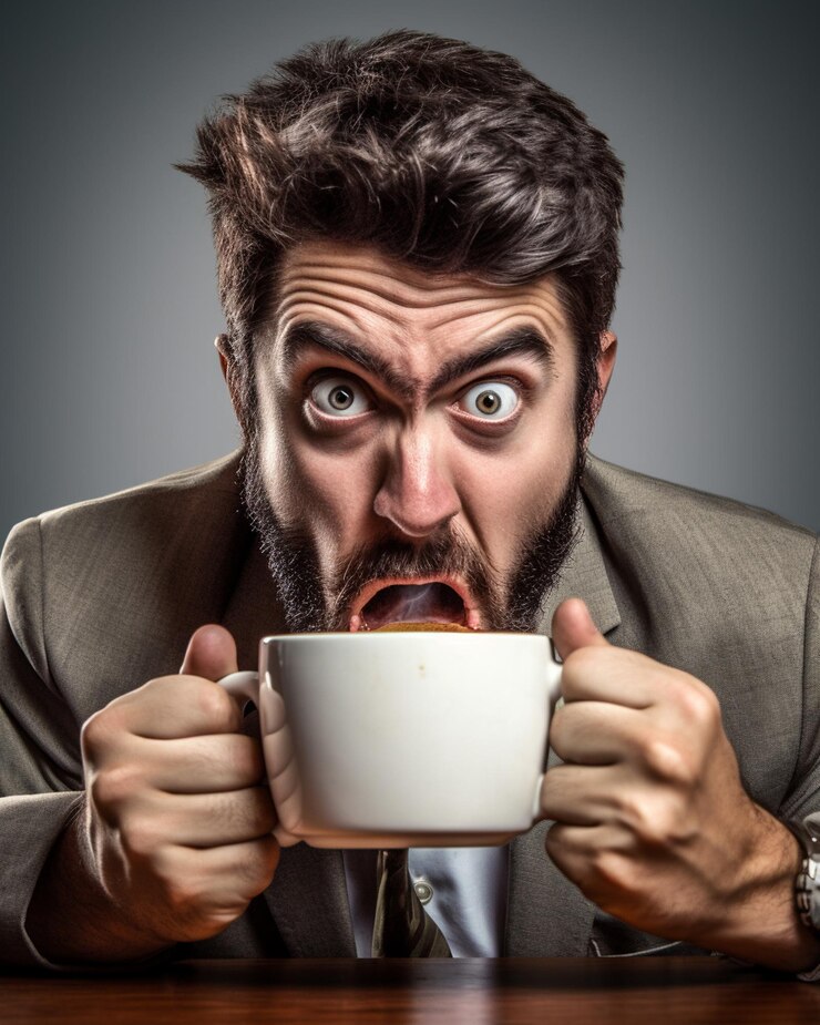 hombre beber una taza de café