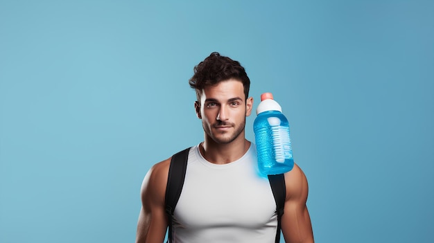 hombre bebiendo agua después del entrenamiento