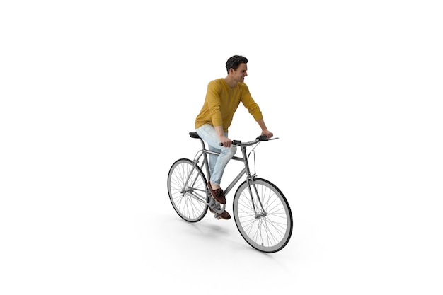 Foto hombre en bicicleta