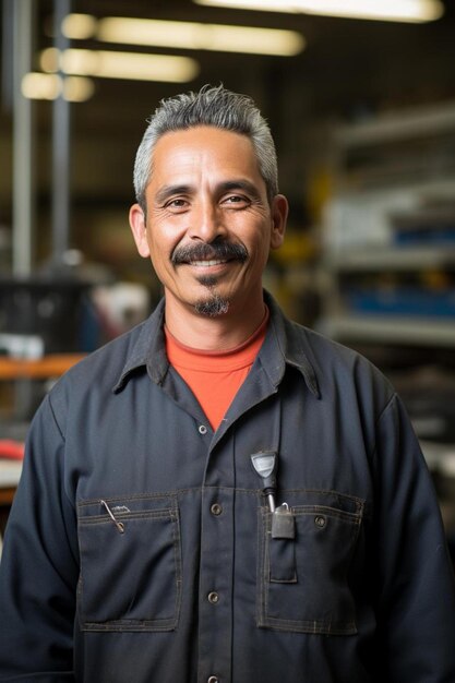 Foto un hombre con bigote y una camisa que dice que está sonriendo