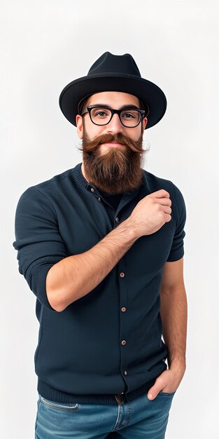 Foto hombre bohemio con los brazos cruzados