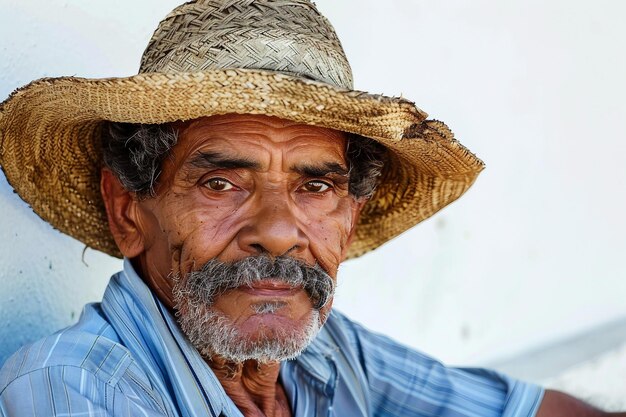 Hombre brasileño con fondo blanco