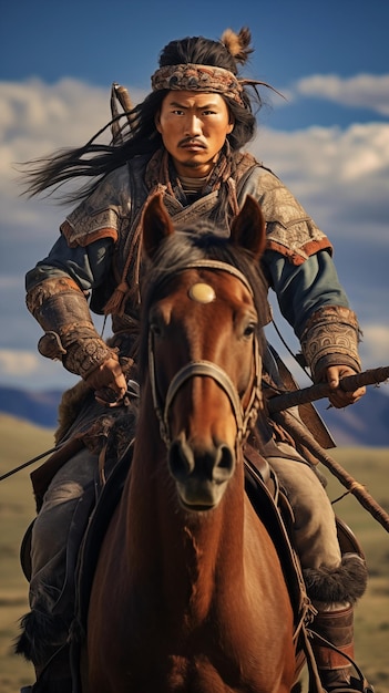 un hombre en un caballo con un sombrero