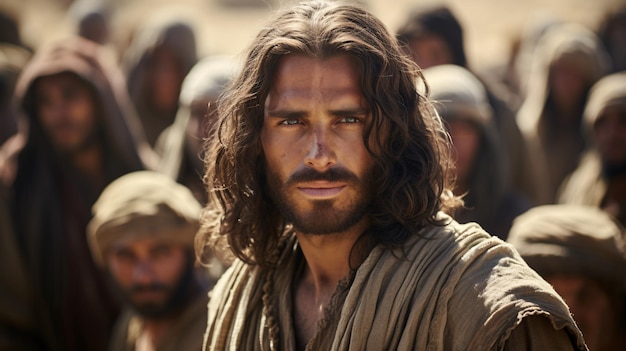 un hombre con cabello largo y barba